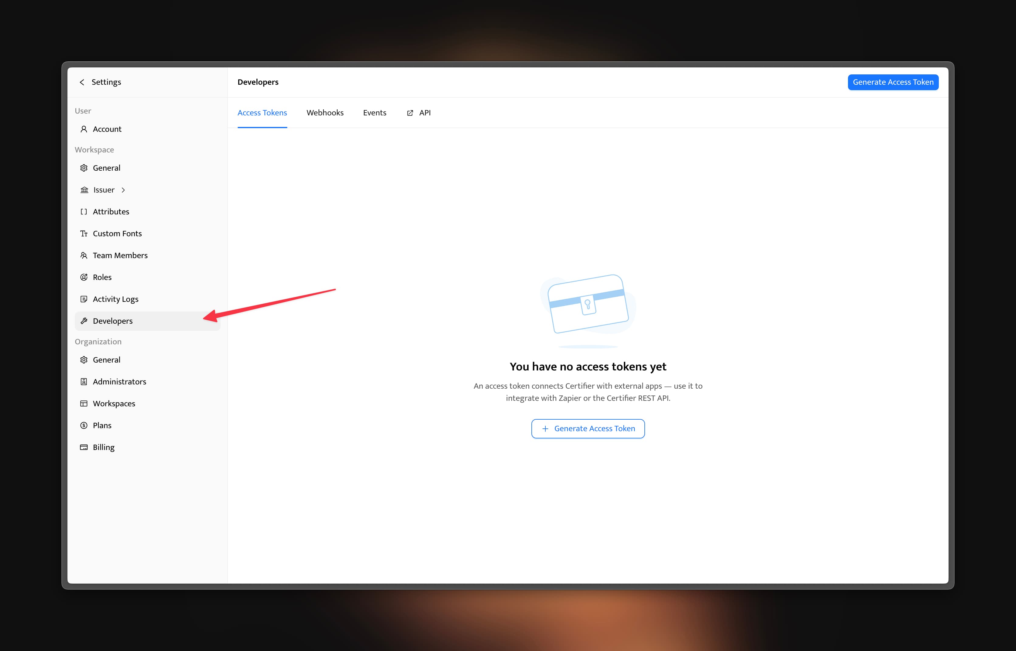 Certifier Generate Access Token