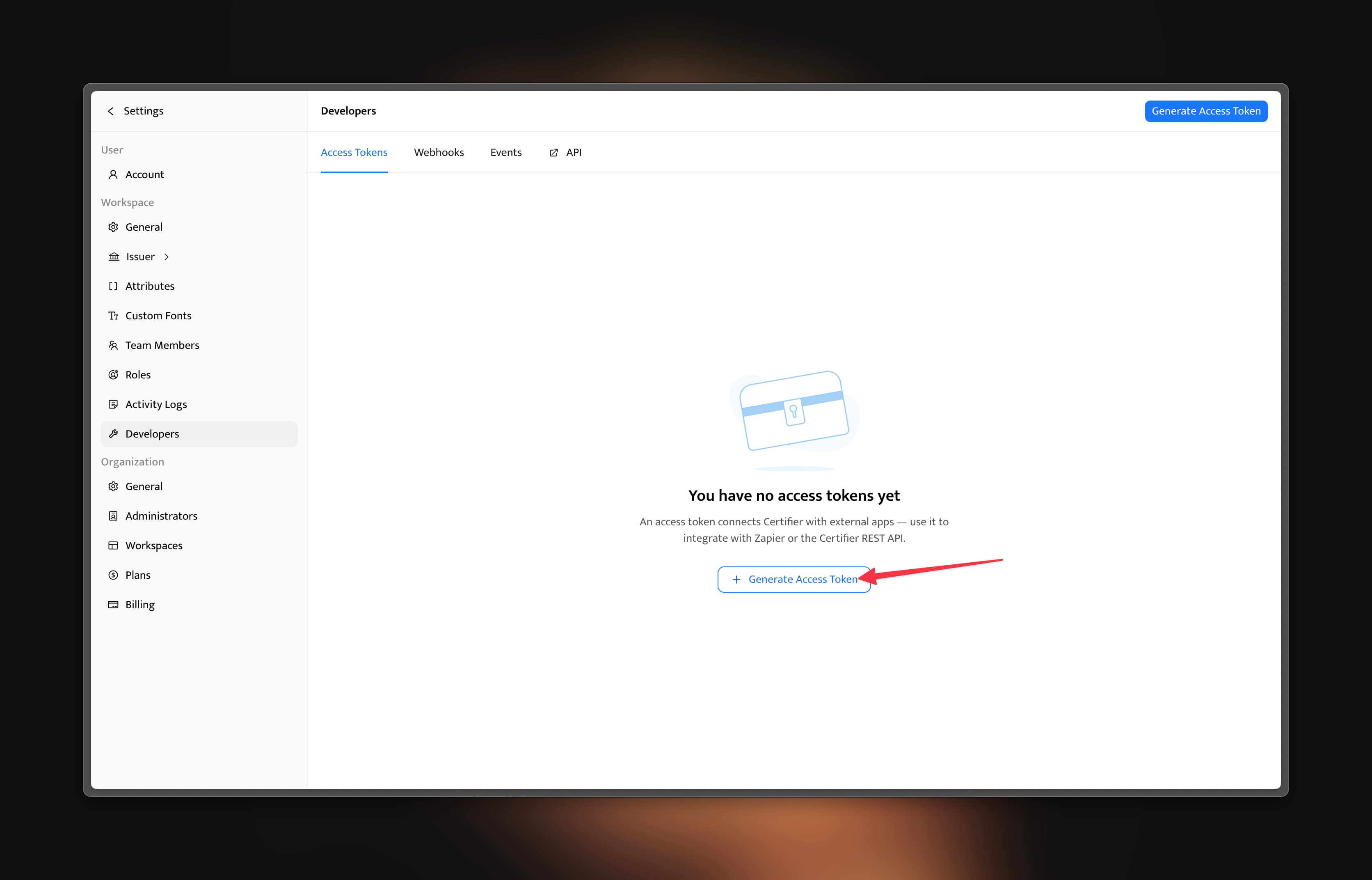 Certifier Generate Access Token